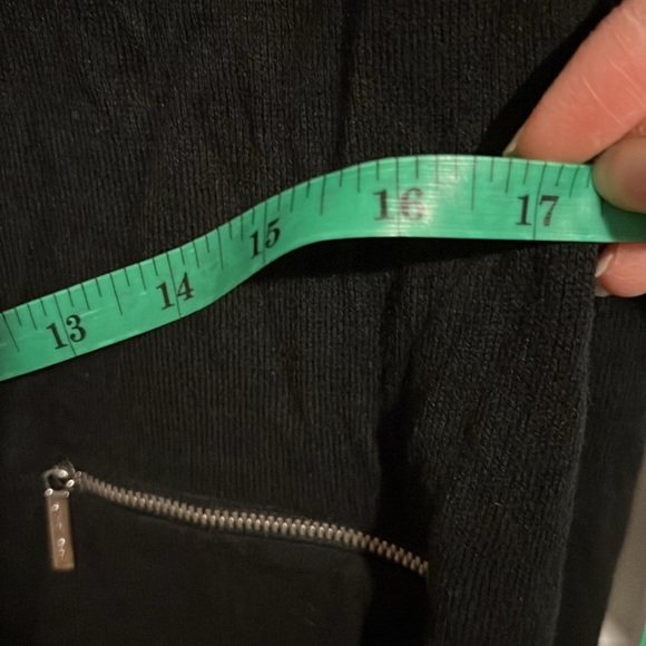 Michael Kors, black light knit, long sleeve dress with faux pocket zippers. - Picture 7 of 11
